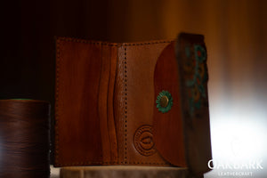Mandala Leather Wallet ( Brown )