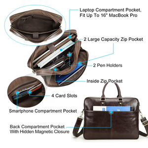The Executive Pro – Premium Leather Laptop Bag