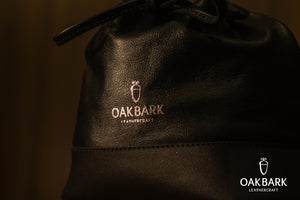 Handmade Black leather Bucket Bag