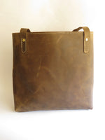 Load image into Gallery viewer, Handmade Brown Pull-Up Leather Tote Bag
