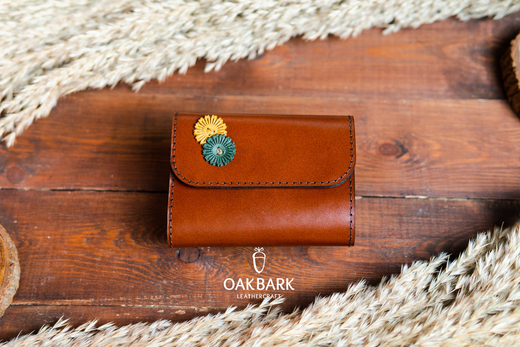 Oak Bark Leather Credit Card Case