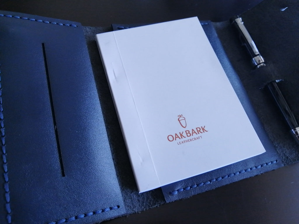 Blue Leather Notebook Cover